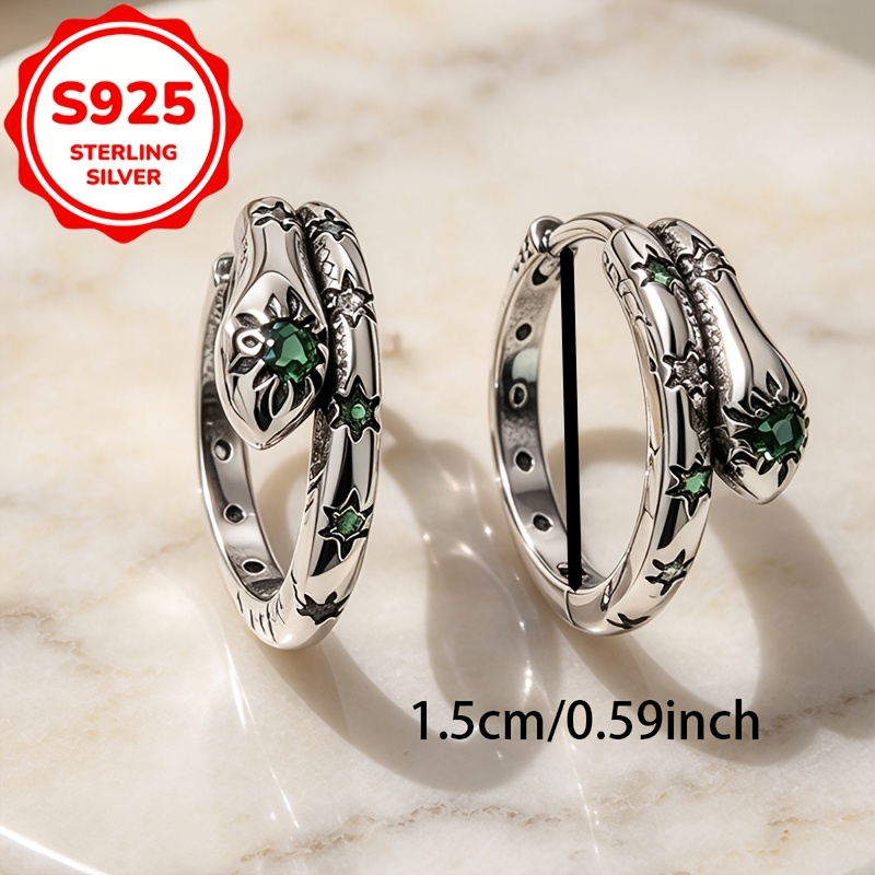 Women's S925 Silver Coiled Serpent Shape Ear Hook, Light Luxury Design